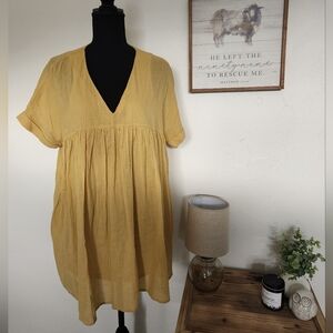 BEAUTIFUL V-NECK PEASENT DRESS